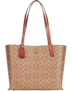 COACH Coated Canvas Signature Willow Tote | Handbags
